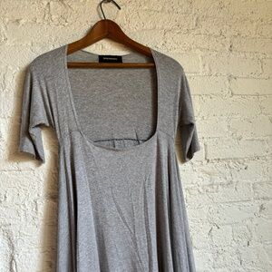 Gray Heather Knit Low-cut Dress